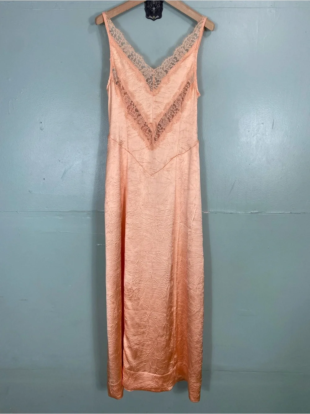 Free people Maybe Forever Maxi Dress Orange Lace Slip Size 8